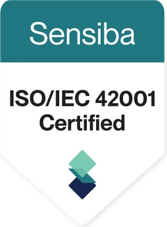 Sensiba certification mark: ISO/IEC 42001 certified
