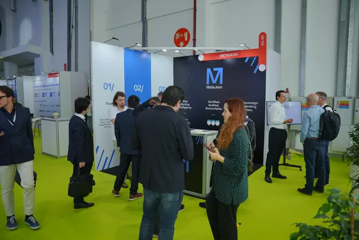 MetisJean at AI Everything Abu Dhabi: visitors gathered on the stand on the first morning